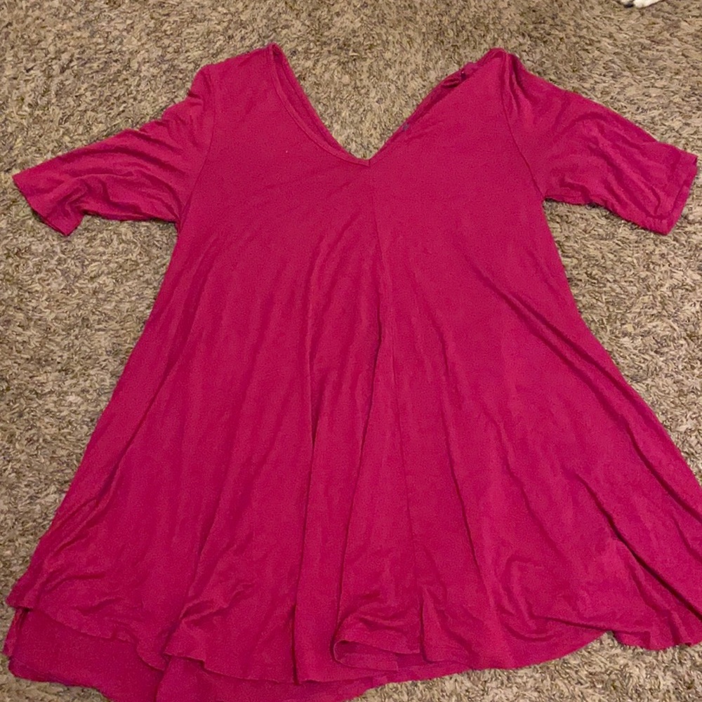 Pink long flowy shirt!